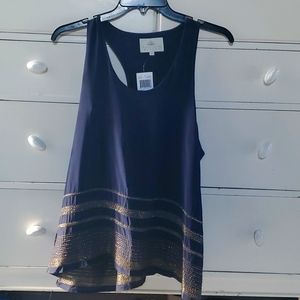 Madison Marcus Beaded Silk Tank.  Size L